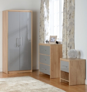 Image: 7126 - Seville 1 Drawer Bedside  - Grey